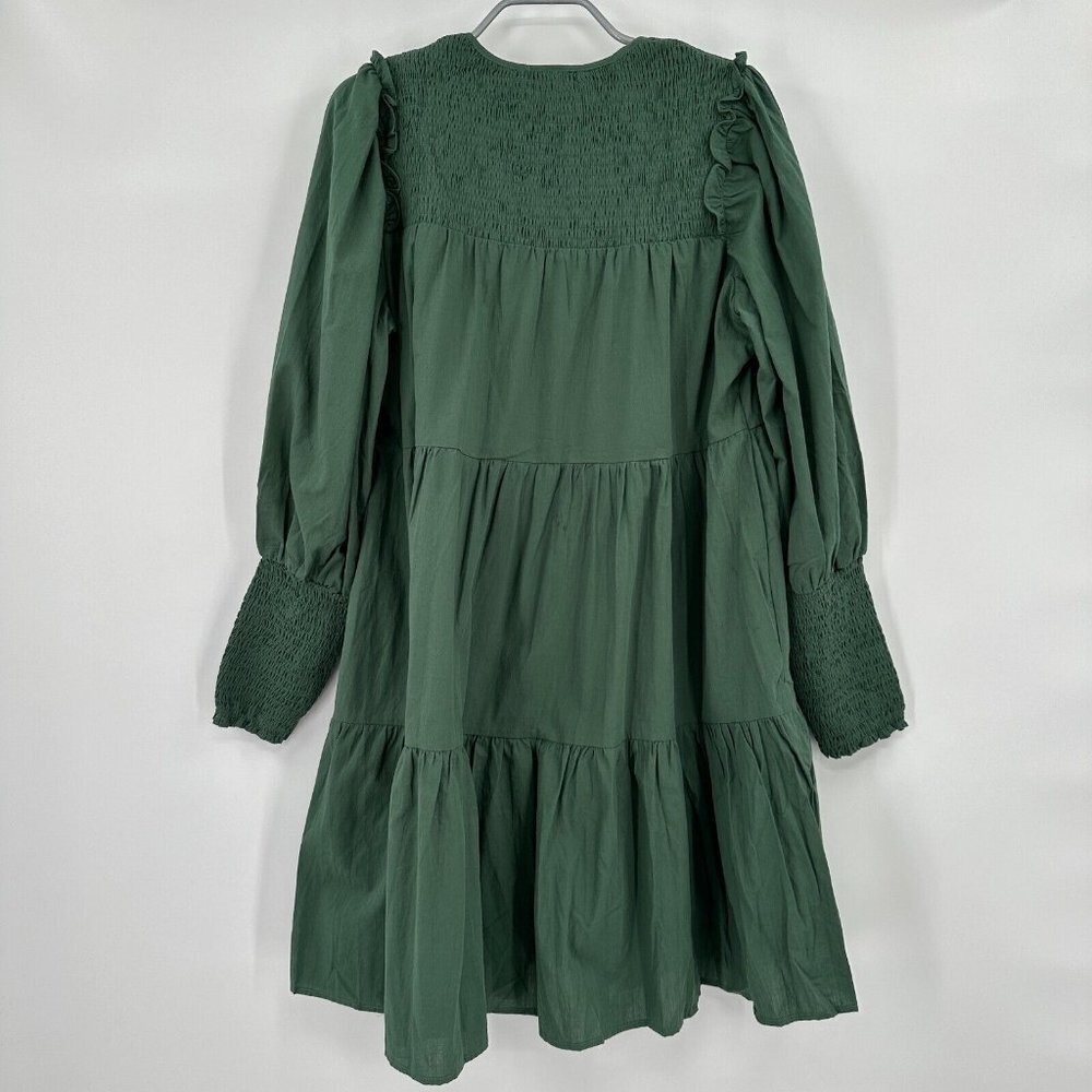 Pomander Place Tuckernuck Women's Ceci Mini Swing Dress Jaguar Green Smock sz M* - Picture 8 of 10